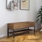 Flash Furniture Entryway Storage Bench with Lower Shelf Perfect for Entryway, Mudroom, or Bedroom in Rustic Oak ZG-075-OAK-GG - alternate 1